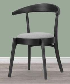 Glamour Home Audra Upholstered Fabric Dining Accent Chairs, Light Gray/Black, Set Of 2 Chairs