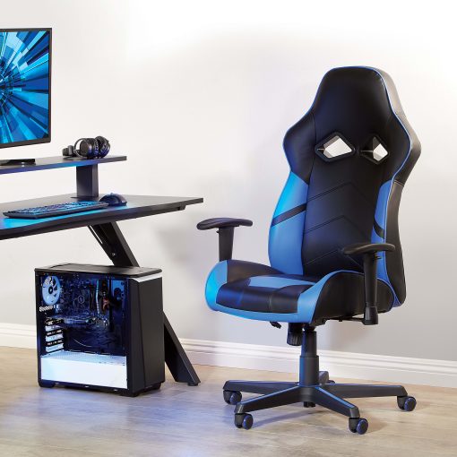 Office Star™ Vapor Gaming Chair, Black/Blue - Image 2