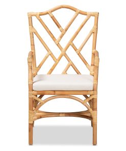 bali & pari Delta Dining Chair, Natural/White 2