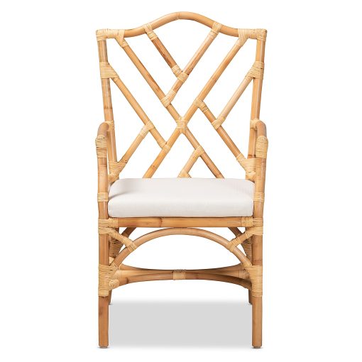 bali & pari Delta Dining Chair, Natural/White - Image 2