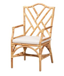 bali & pari Delta Dining Chair, Natural/White