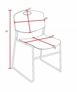 Regency Zeng Polyurethane Armless Stacking Chairs, Black, Pack Of 4 Chairs 2