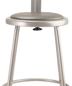 National Public Seating Vinyl-Padded Task Stool, Gray Seat/Gray Frame, Quantity: 1 2