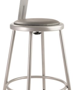 National Public Seating Vinyl-Padded Task Stool, Gray Seat/Gray Frame, Quantity: 1
