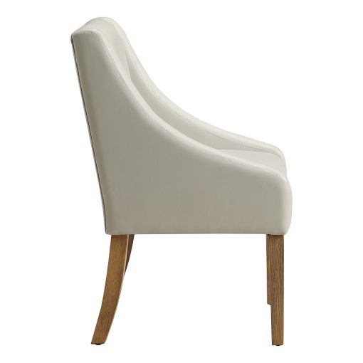 Office Star Monarch Faux Fabric Dining Chair, Cream Faux - Image 2
