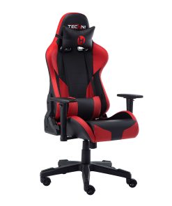 Techni Sport Ergonomic Faux Leather Computer Gaming Chair, Red/Black