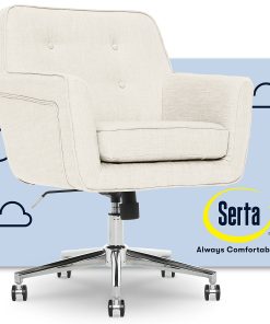Serta® Ashland Mid-Back Office Chair, Ivory/Chrome 2