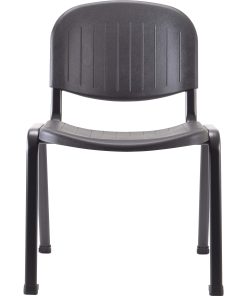 Lorell Low-Back Stack Chairs – Polypropylene Seat – Polypropylene Back – Low Back – Four-legged Base – Black – 4 / Carton 2