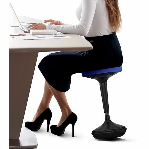 Wobble Stool Standing Desk & Balance Stool For Active Sitting Blue Adjustable Height 23-33" Sit Stand Up Perching Chair Uncaged Ergonomics - Image 2