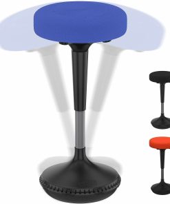 Wobble Stool Standing Desk & Balance Stool For Active Sitting Blue Adjustable Height 23-33" Sit Stand Up Perching Chair Uncaged Ergonomics