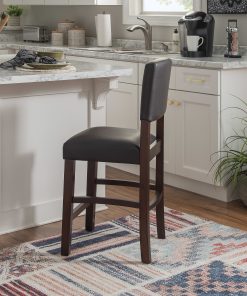 Linon Franklin Faux Leather Counter Stool, Espresso/Dark Brown 2