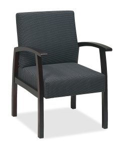 Lorell® Deluxe Guest Chair, Charcoal/Mahogany