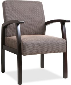 Lorell® Deluxe Guest Chair, Taupe/Espresso 2