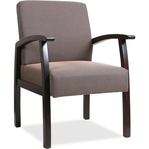Lorell® Deluxe Guest Chair, Taupe/Espresso - Image 2