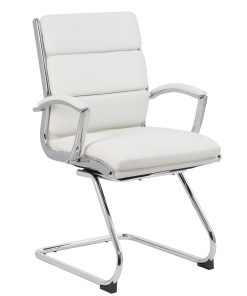Boss Office Products Caressoft™ Guest Chair, White/Chrome