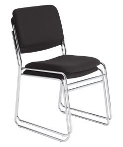 National Public Seating 8600 Padded Signature Stack Chairs, Black/Chrome, Set Of 2 Chairs 2