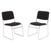 National Public Seating 8600 Padded Signature Stack Chairs, Black/Chrome, Set Of 2 Chairs