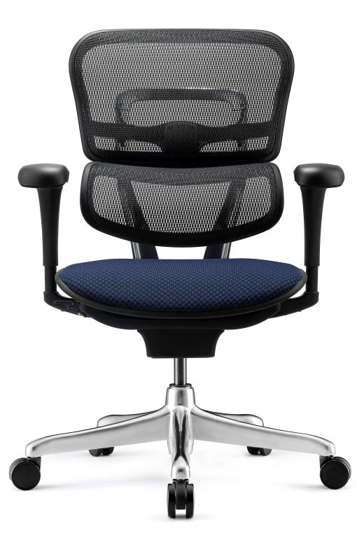 WorkPro® 12000 V2 Series Ergonomic Mesh/Fabric High-Back Office Chair, Navy/Black, BIFMA Compliant