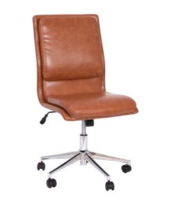 Flash Furniture Madigan Faux Leather Mid-Back Armless Swivel Task Office Chair, Brown 2