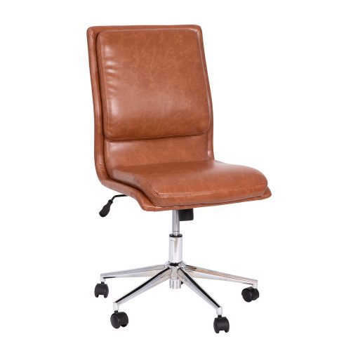 Flash Furniture Madigan Faux Leather Mid-Back Armless Swivel Task Office Chair, Brown - Image 2