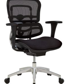 WorkPro® 12000 Series Ergonomic Mesh/Fabric Mid-Back Office Chair, Black/Black, BIFMA Compliant