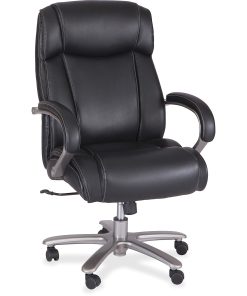 Safco® Big & Tall Bonded Leather High-Back Chair, Black 2