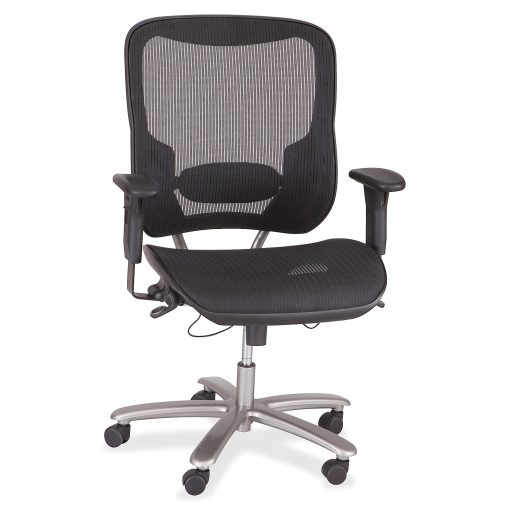 Safco® Lineage™ Big & Tall Mesh Task Chair, Black/Silver - Image 2