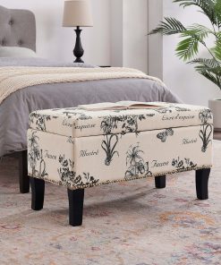 Linon Monica Storage Bench, 18″H x 32″W x 16″D, Multicolor 2