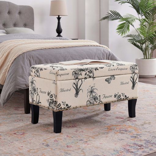 Linon Monica Storage Bench, 18"H x 32"W x 16"D, Multicolor - Image 2