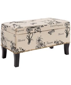 Linon Monica Storage Bench, 18"H x 32"W x 16"D, Multicolor