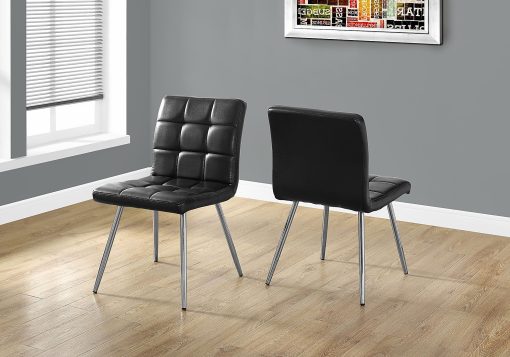 Monarch Specialties Emilia Dining Chairs, Black/Chrome, Set Of 2 Chairs - Image 2