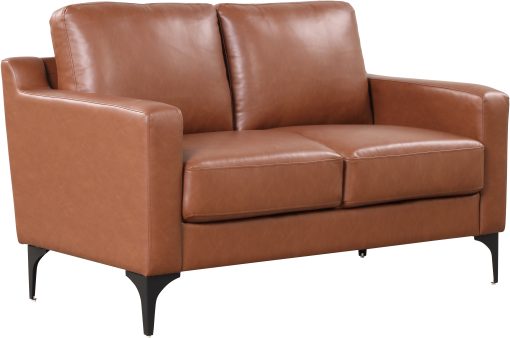 Serta Florence Faux Leather Loveseat, 35"H x 55-1/2"W x 33-1/2"D, Brown - Image 2