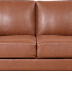 Serta Florence Faux Leather Loveseat, 35"H x 55-1/2"W x 33-1/2"D, Brown