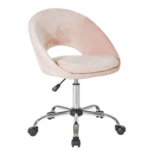 Office Star Milo Mid-Back Office Chair, Blush/Chrome - Image 2