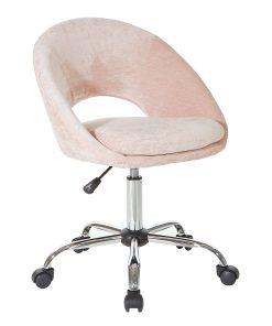 Office Star Milo Mid-Back Office Chair, Blush/Chrome