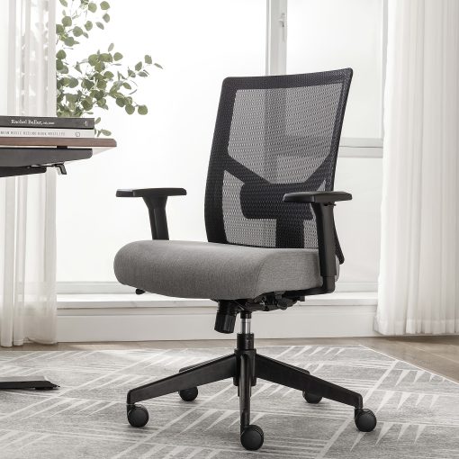 Serta Commercial Eco-2000 Ergonomic Mesh Mid-Back Task Chair, 43% Recycled, Gray - Image 2