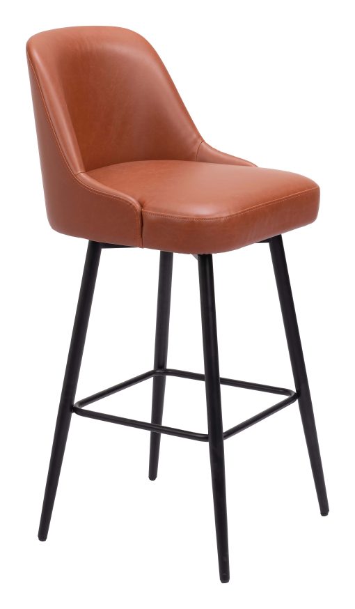 Zuo Keppel Swivel Barstool, Brown