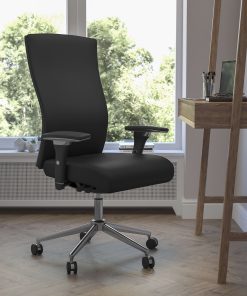 Flash Furniture HERCULES Series 24/7 Intensive-Use Ergonomic High-Back Executive Multifunction Office Chair, Black LeatherSoft/Gray -GOWY85H1 2