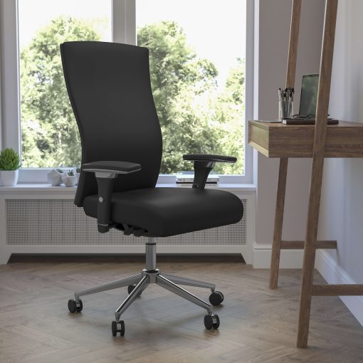Flash Furniture HERCULES Series 24/7 Intensive-Use Ergonomic High-Back Executive Multifunction Office Chair, Black LeatherSoft/Gray -GOWY85H1 - Image 2