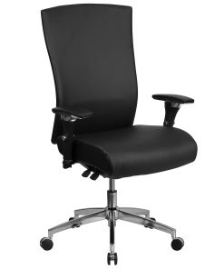 Flash Furniture HERCULES Series 24/7 Intensive-Use Ergonomic High-Back Executive Multifunction Office Chair, Black LeatherSoft/Gray -GOWY85H1