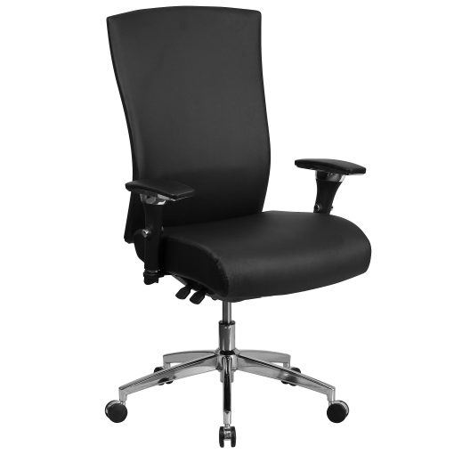 Flash Furniture HERCULES Series 24/7 Intensive-Use Ergonomic High-Back Executive Multifunction Office Chair, Black LeatherSoft/Gray -GOWY85H1