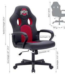 Imperial NCAA Vision Faux Leather/Mesh Computer Gaming Chair, Ohio State 2