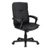 Martha Stewart Piper Faux Leather Upholstered Mid-Back Executive Office Chair, White/Polished Nickel 4