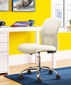 Serta® Essentials Mid-Back Computer Chair, Inspiration Cream/Chrome