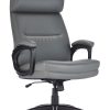 Serta® Comfort Ergonomic Bonded Leather Mid-Back Big & Tall Executive Office Chair, Gray