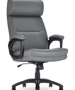 Serta® Comfort Ergonomic Bonded Leather Mid-Back Big & Tall Executive Office Chair, Gray