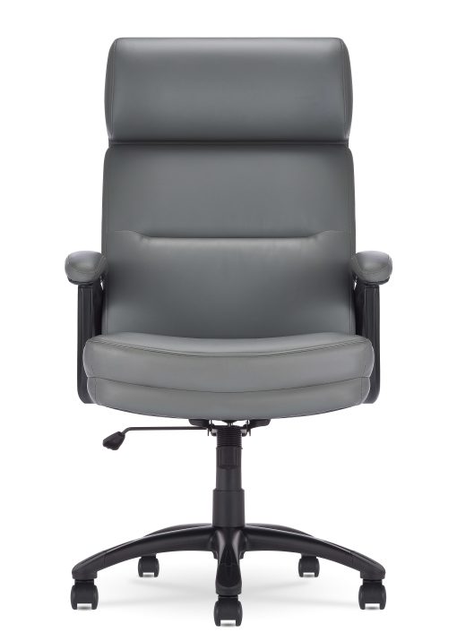 Serta® Comfort Ergonomic Bonded Leather Mid-Back Big & Tall Executive Office Chair, Gray - Image 2