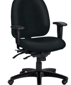 WorkPro® 4X4 498SL Ergonomic Antimicrobial Vinyl Low-Back Multi-Function Task Chair, Black