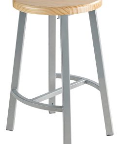 National Public Seating Titan Stool, 24″, Natural Wood/Gray 2