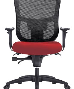 WorkPro® 9500XL Series Big & Tall Ergonomic Mesh/Premium Fabric Mid-Back Chair, Black/Cherry, BIFMA Compliant 2